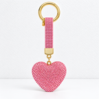 CouldNook Heart Keychain - Rhinestone-covered Shape and Matching Short Strap