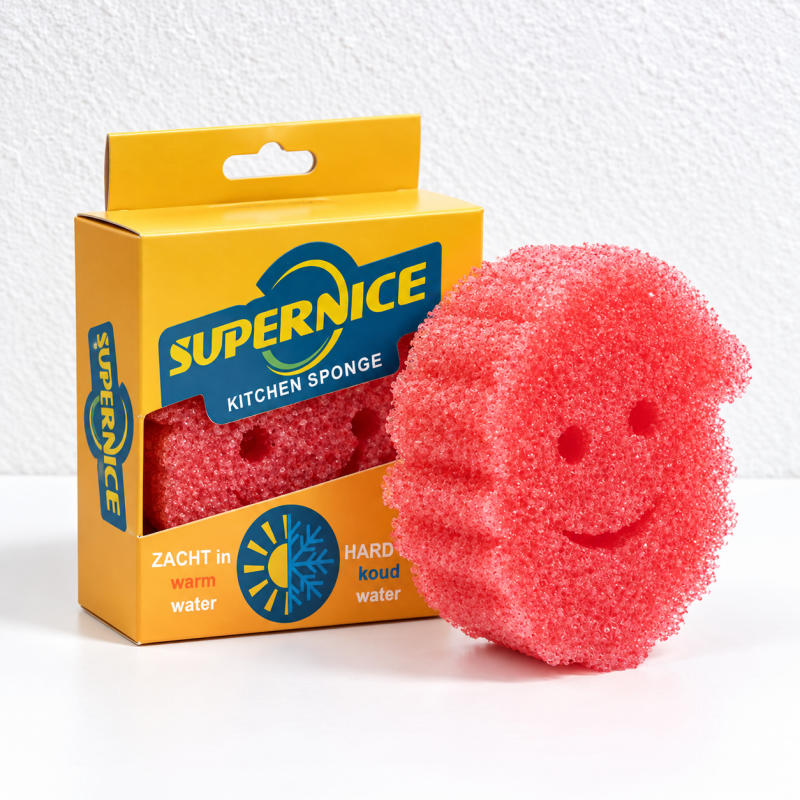 Christmas Temperature-Sensitive Dishwashing Sponges with Smiling Faces