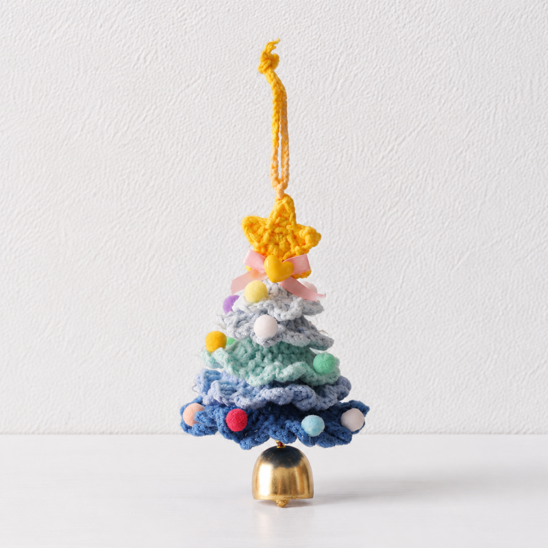 CouldNook Tiered Christmas Tree Ornament - Pompom Bell Detail