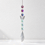CouldNook Celestial Suncatcher - Silver-Toned Motifs and Linked Faceted Decorations
