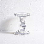 CouldNook Glass Pedestal Candle Holder - Tiered Stem And Separate Candle Options