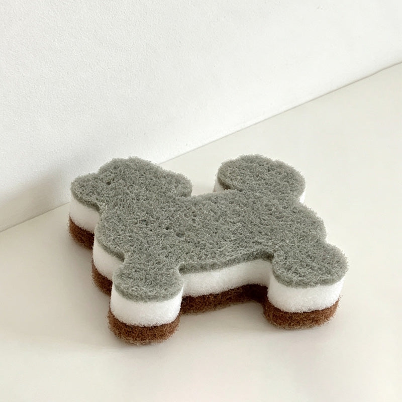 CloudNook 4PCS Dog‑Shaped Dish Sponge‑Cute Kitchen Cleaning Scrub