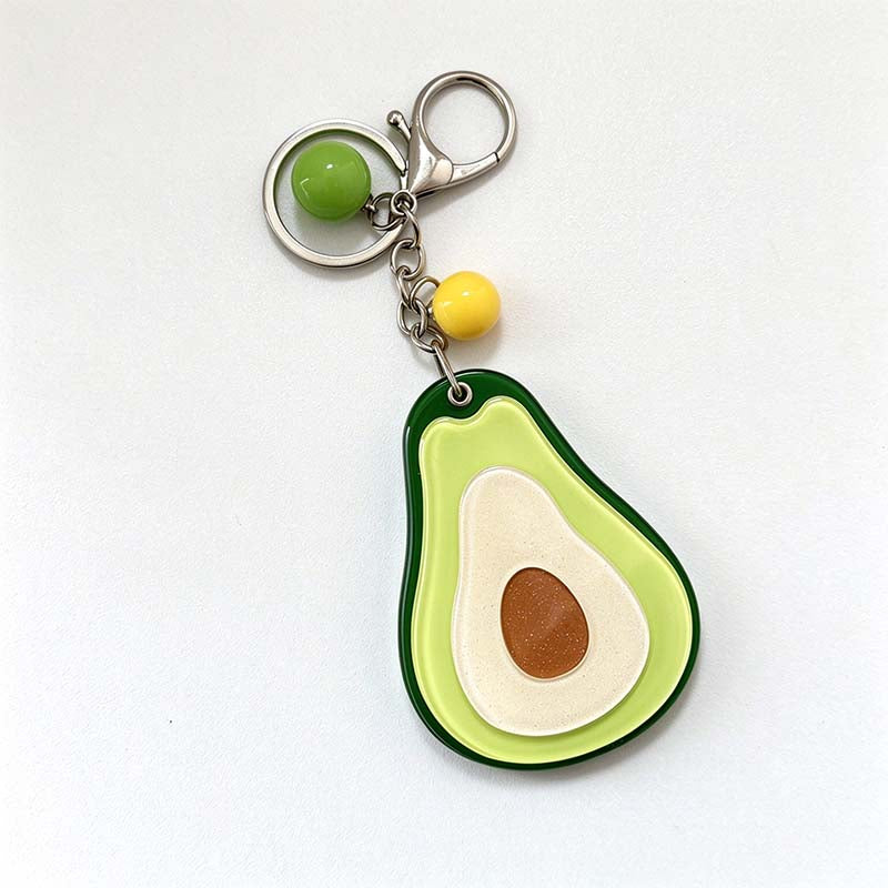 CouldNook Fruit Mirror Keychain - Swivel Cover and Beads