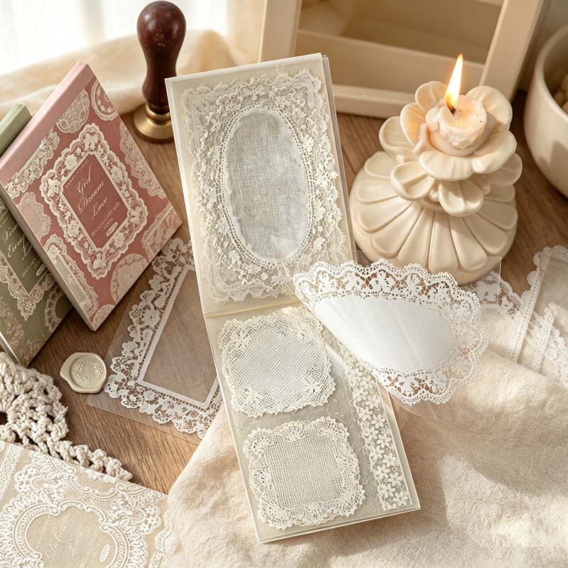 CouldNook Lace PET Sticker Book - Vintage Border Designs