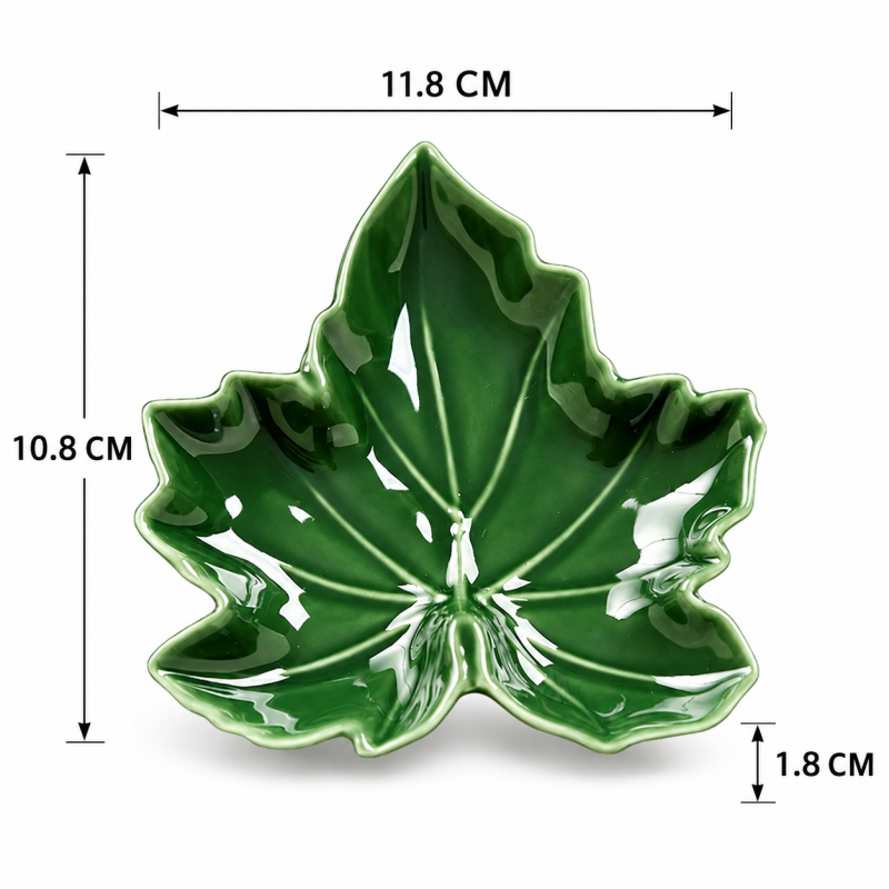 CouldNook Maple Leaf Jewelry Dish - Veined Glaze