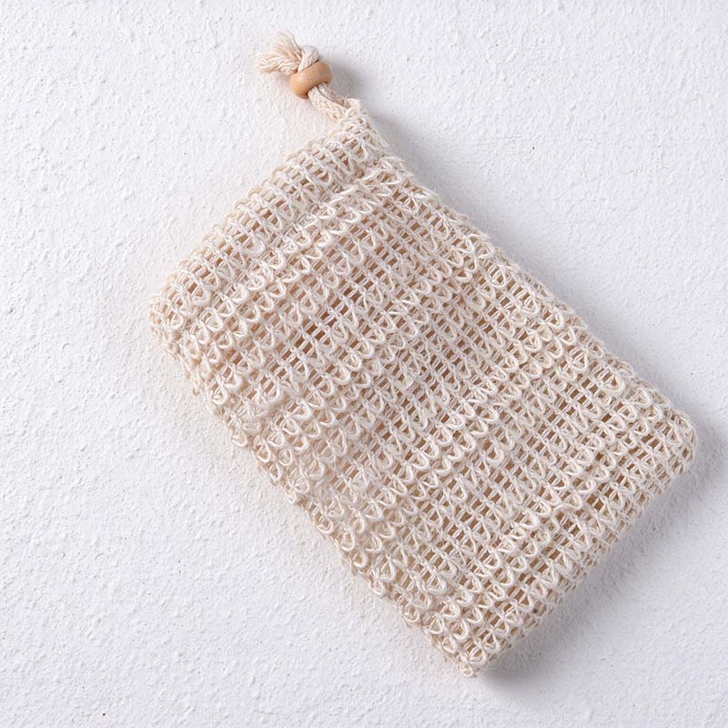 CouldNook Drawstring Soap Bag - Open Mesh and Hanging Cord Detail