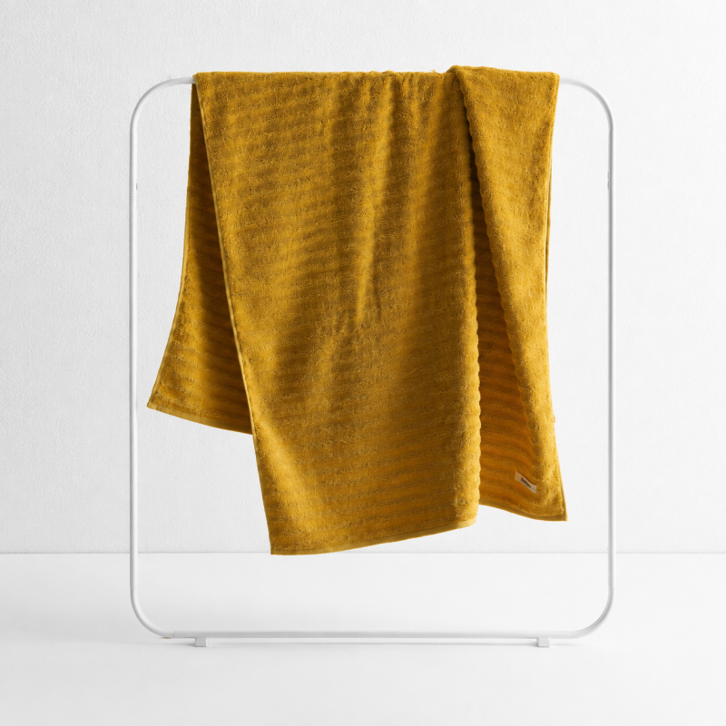 CouldNook Solid Ribbed Cotton Towel - Neutral Face and Bath Sizes