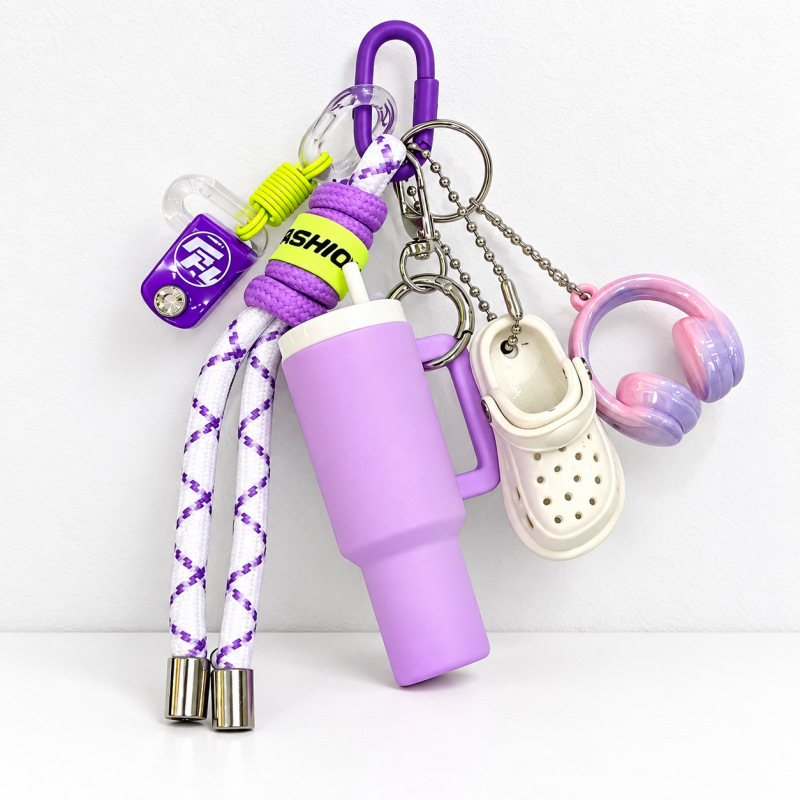 CouldNook Sports Keychain - Miniature Gym Motifs and Knotted Cord Details