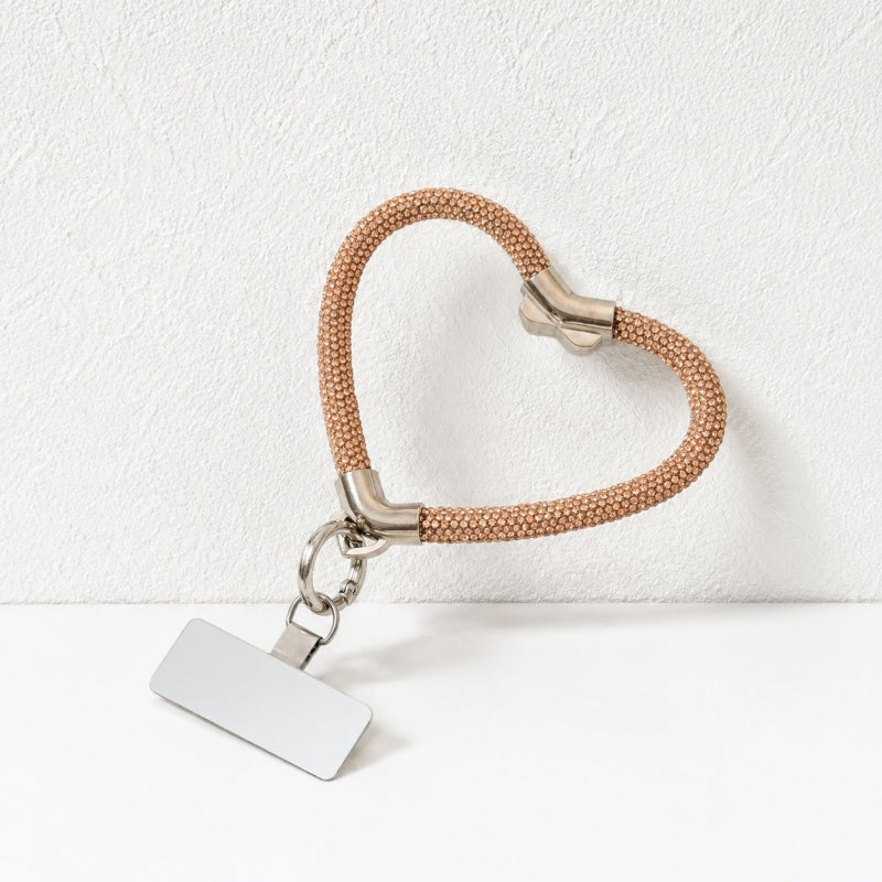 CouldNook Heart Rhinestone Phone Wrist Strap - Metal Tether