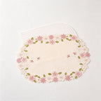 CouldNook Floral Embroidered Placemat - Scalloped Lace Border Collection