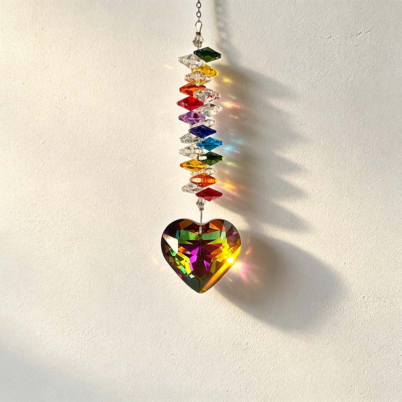 CouldNook Heart Suncatcher - Pendant Colors And Spiral Bead Arrangement