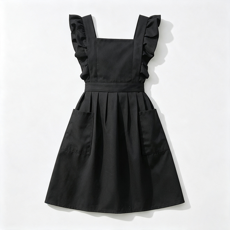 CouldNook Blue Ruffle Apron - Calm Pinafore Kitchen Layer