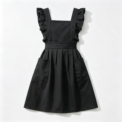 CouldNook Blue Ruffle Apron - Calm Pinafore Kitchen Layer