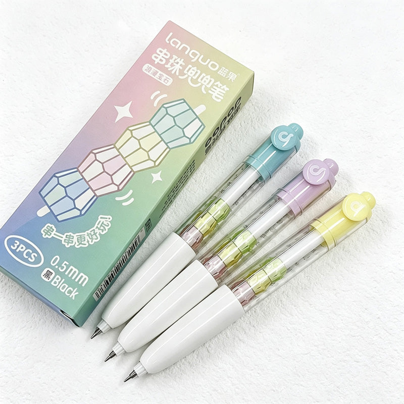 CouldNook Beaded Gel Pen Set - Rearrangeable Inserts and Clear Click Barrels