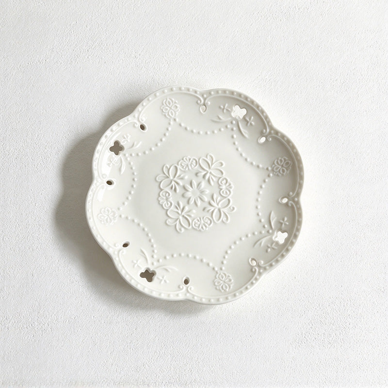 CouldNook Dessert Plate - Vintage Embossed Rim Styles