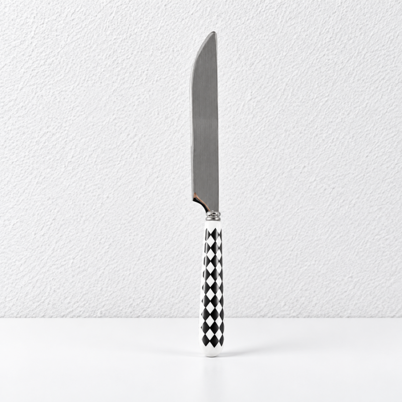 CouldNook Ceramic Handle Flatware - Geometric Pattern Dining Collection