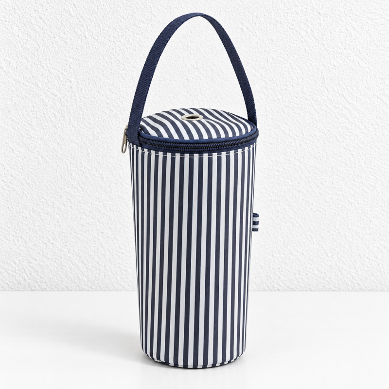 CouldNook Striped Insulated Cup Carrier - Zippered Lid