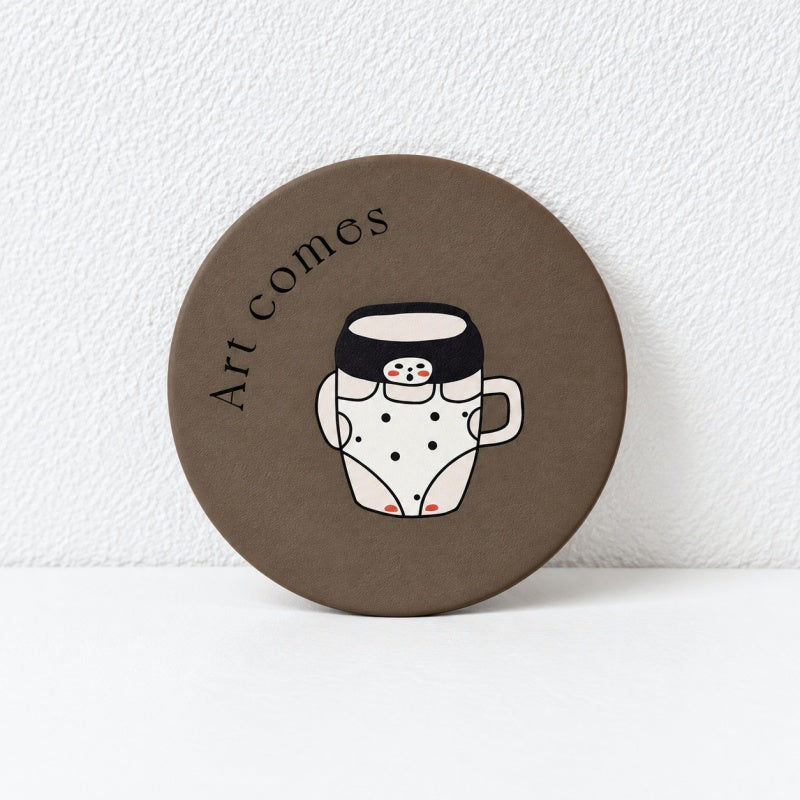 CouldNook Round Patterned Coaster - Gingham and Illustrated Table Designs