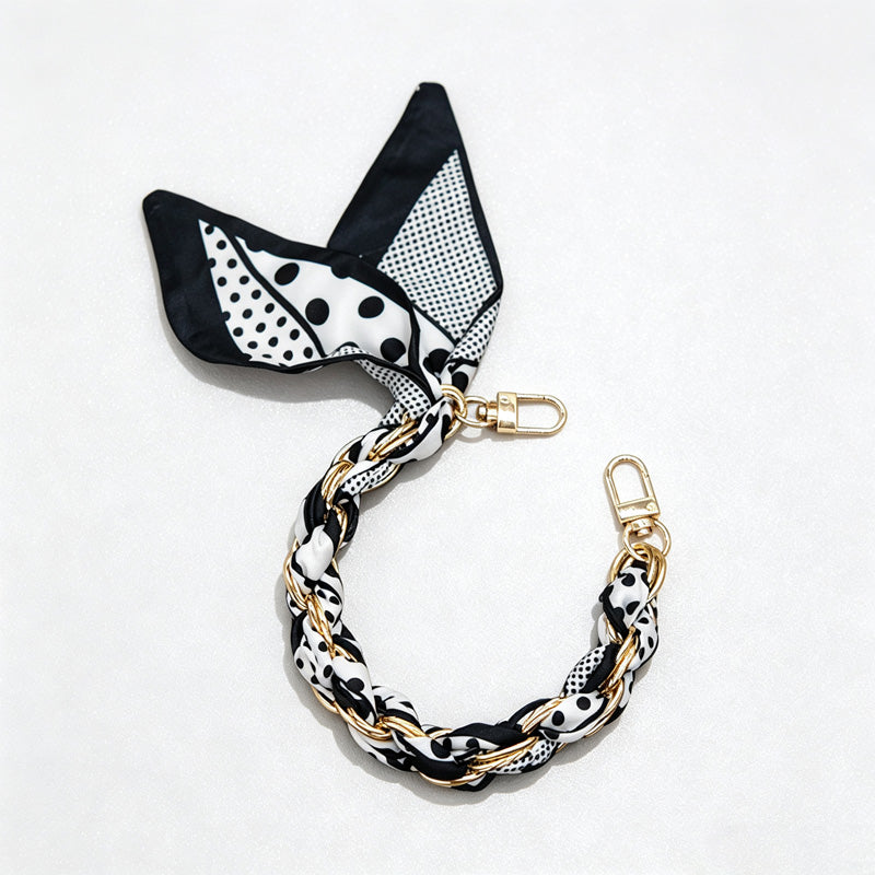 CouldNook Graphic Phone Wrist Strap - Monochrome Braided Scarf Loop