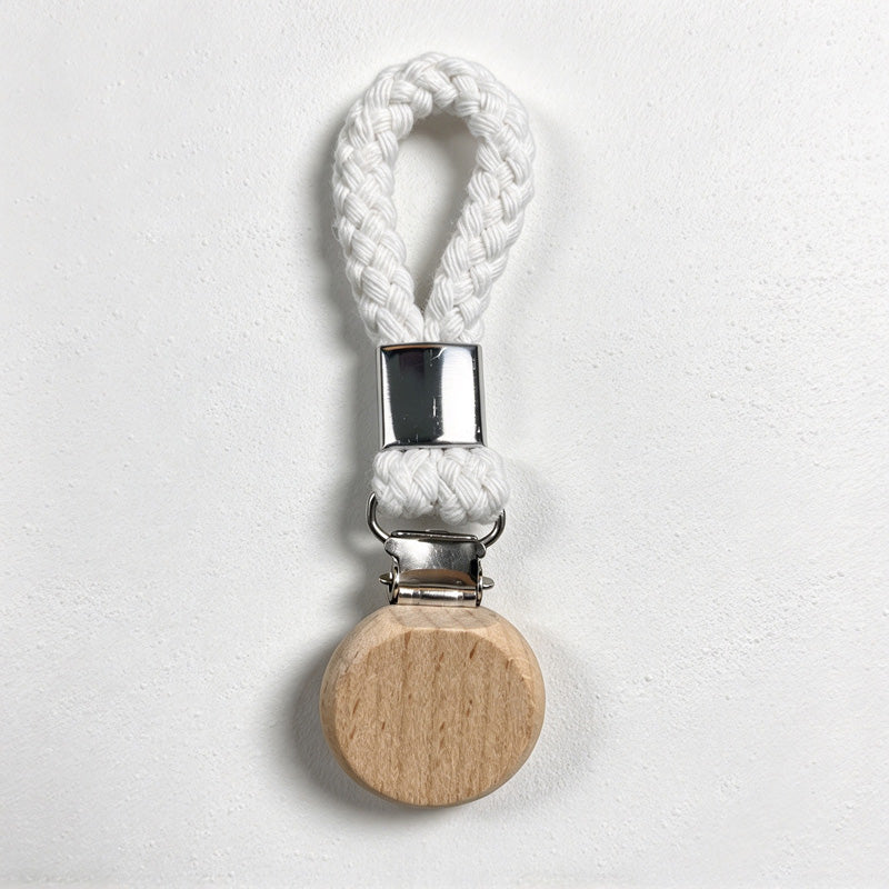 CouldNook Towel Clip - Braided Hanging Loop And Round Wood Detail