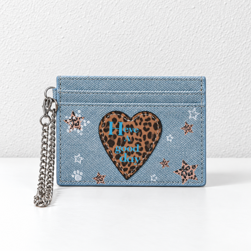 CouldNook Leopard Heart Card Holder - Chain Loop
