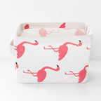 CouldNook Compact Fabric Storage Basket - Printed Side-Handle Organizer