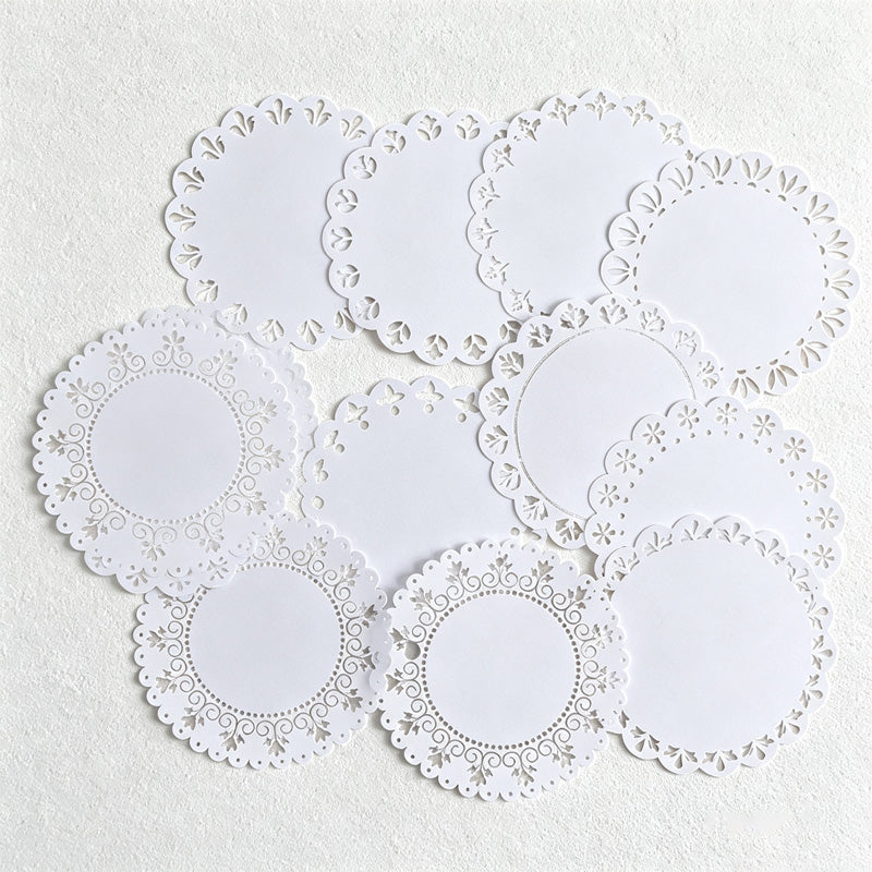 CouldNook Lace Paper Decoration Set - Openwork Borders and Delicate Cutout Motifs