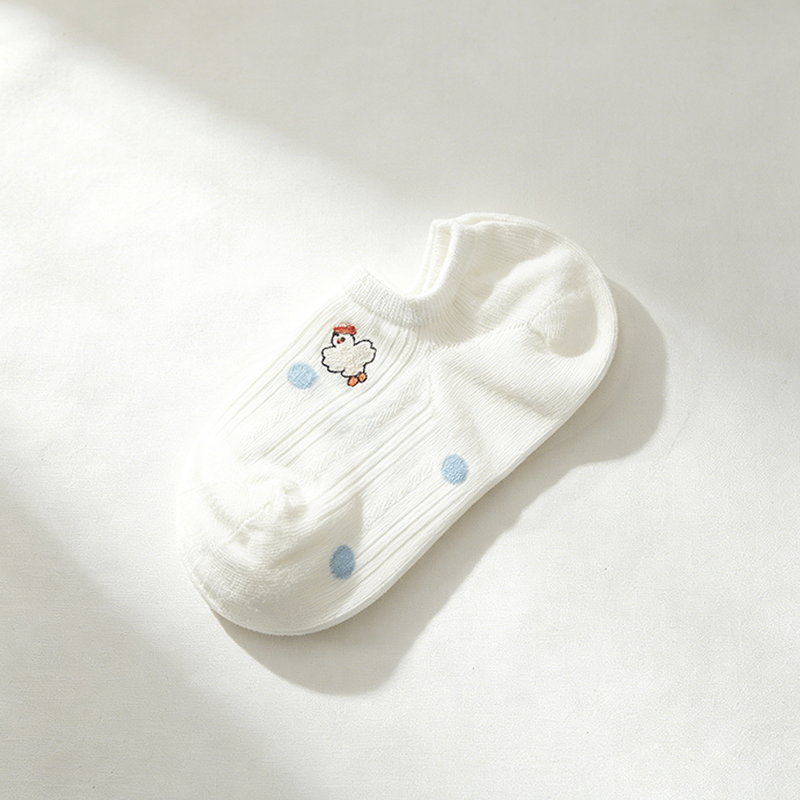CouldNook Cartoon Duck Pattern Ankle Socks - Light Vanity Accent