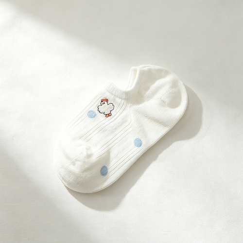CouldNook Cartoon Duck Pattern Ankle Socks - Light Vanity Accent