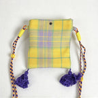 CouldNook Tassel Phone Crossbody Bag - Patterned Fabric And Colorful Cord