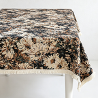 CouldNook  Linen Blend Jacquard Cloth Tablecloth - Warm Dining Accent