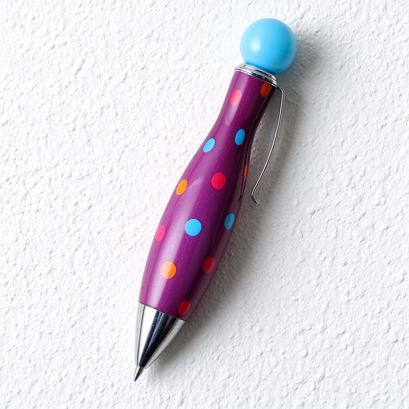 CouldNook Bowling Pin Ballpoint Pen - Patterned Barrel And Round Top