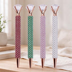 CouldNook Faceted Top Ballpoint Pen - Beaded Barrel And Open Prongs