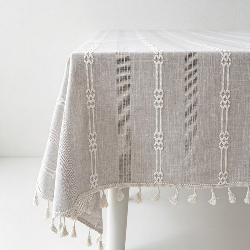 CouldNook Double Line Tablecloth - Warm Dining Accent