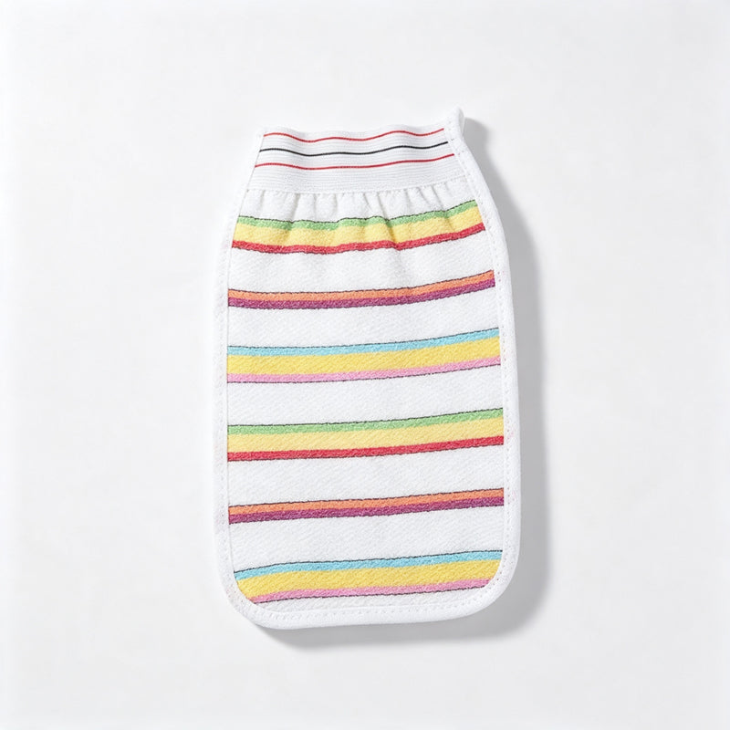 CloudNook Striped Exfoliating Bath Glove‑Bath Scrub Mitt
