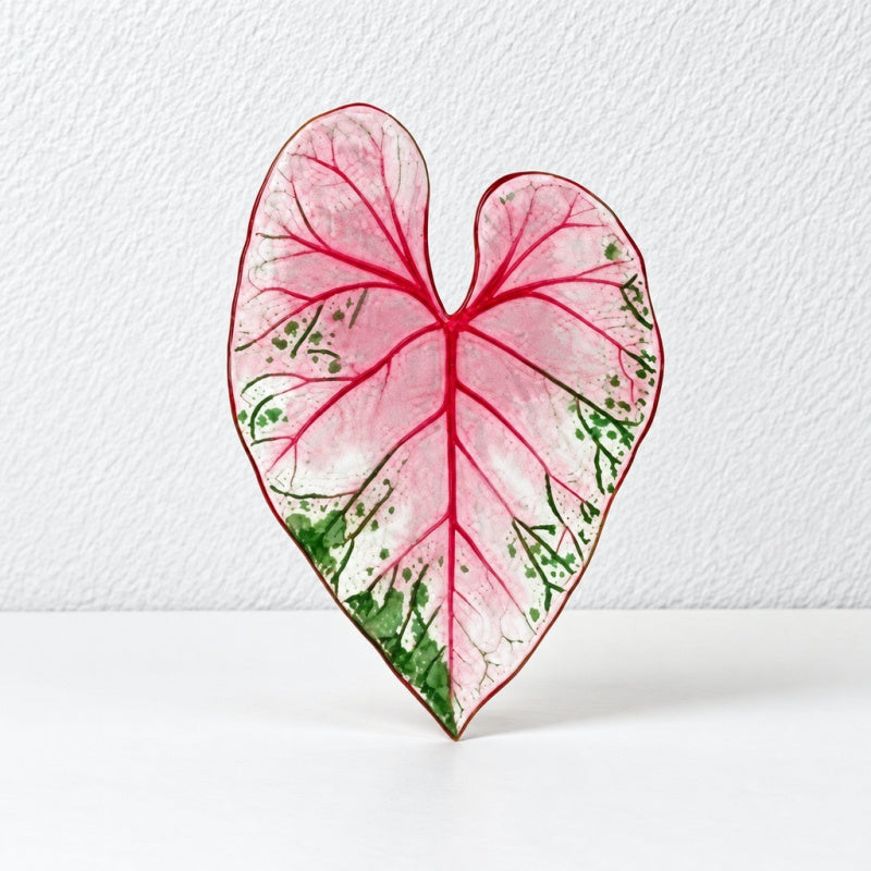 CouldNook Tropical Leaf Coaster - Shaped Edges And Colorful Vein Patterns