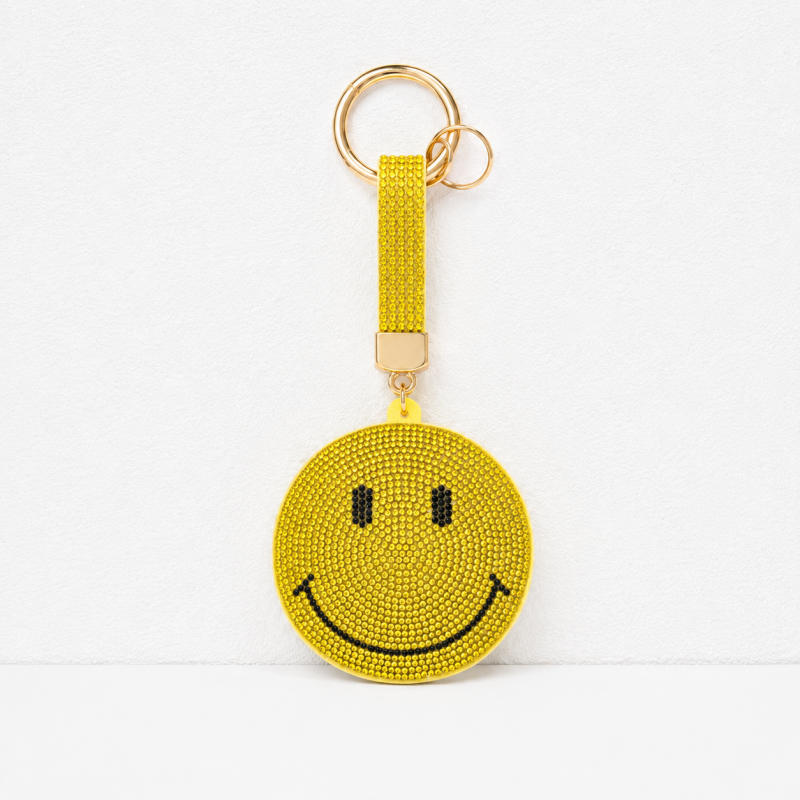CouldNook Rhinestone Smiley Face Keychain - Star Bag Pendant