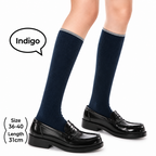 CouldNook Ribbed Calf Socks - Contrast Top Trim