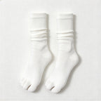 CouldNook Split-Toe Crew Socks - Solid Knit And Separate Big-Toe Section