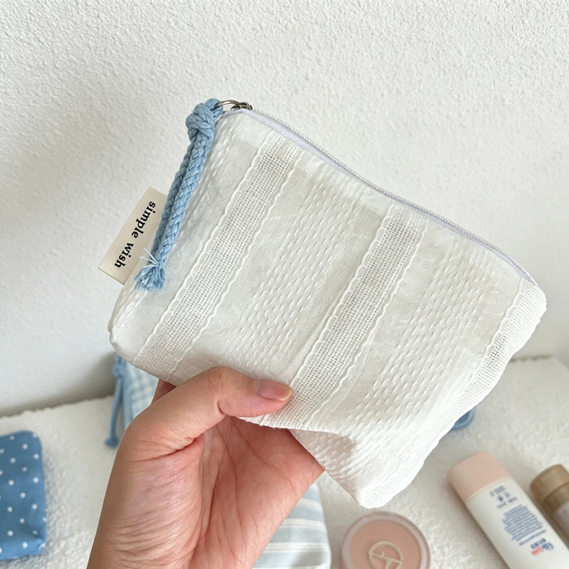 CouldNook Mini Coin Pouch - Seven Blue Textile Patterns