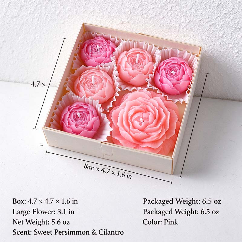 CouldNook Peony Scented Candle Set - Sculpted Floral Gift