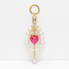 CouldNook Pearl Strawberry Keychain - Bowknot Bag Pendant