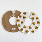 Reversible Round Baby Bib with Adjustable Snaps