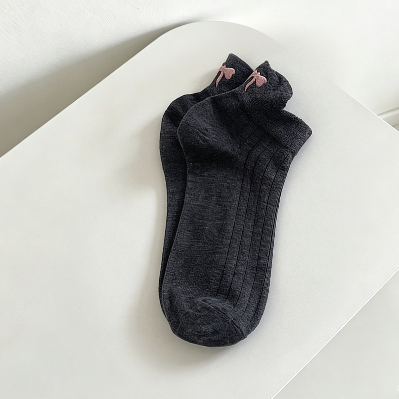 CouldNook Soft Bow Accent Ankle Socks - Everyday Footwear Accent