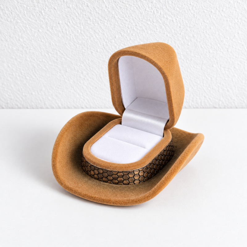 Hat Ring Box - Bow Band and Cowboy Shapes