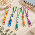 CouldNook Phone Wrist Strap - Patterned Cotton Cord and Flower Accent