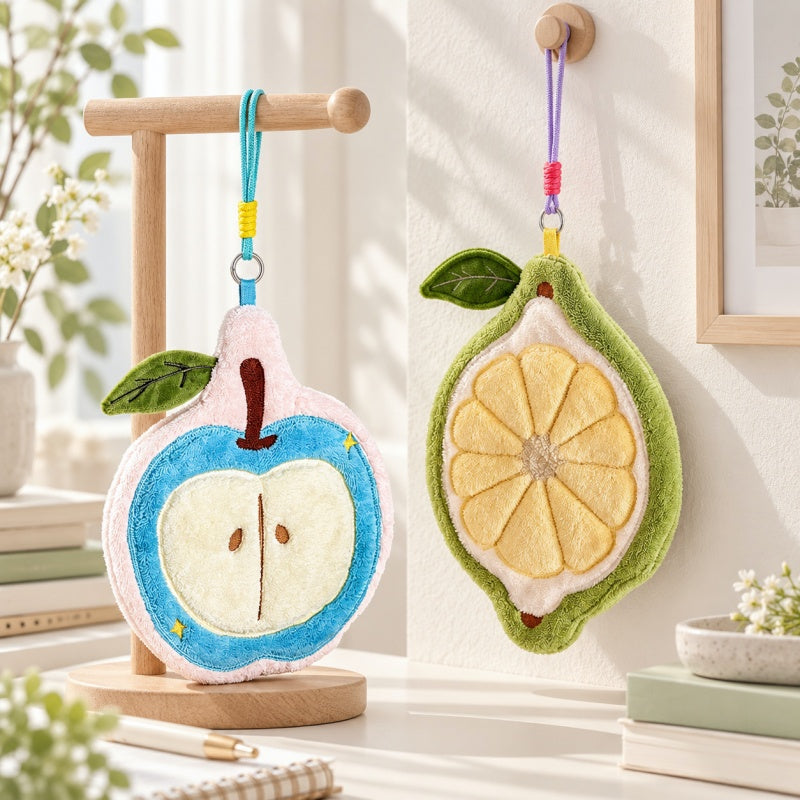 CouldNook Fruit Hand Towel - Sliced Motifs and Hanging Cords
