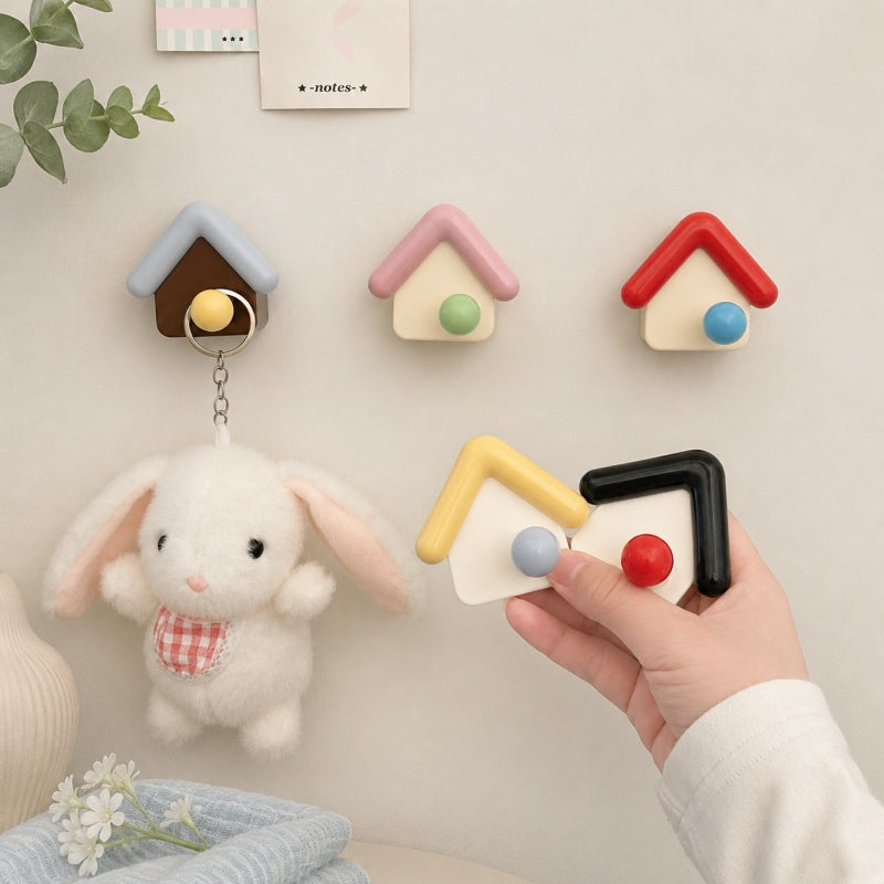 CouldNook House Wall Hook - Colorful Roof and Round Peg