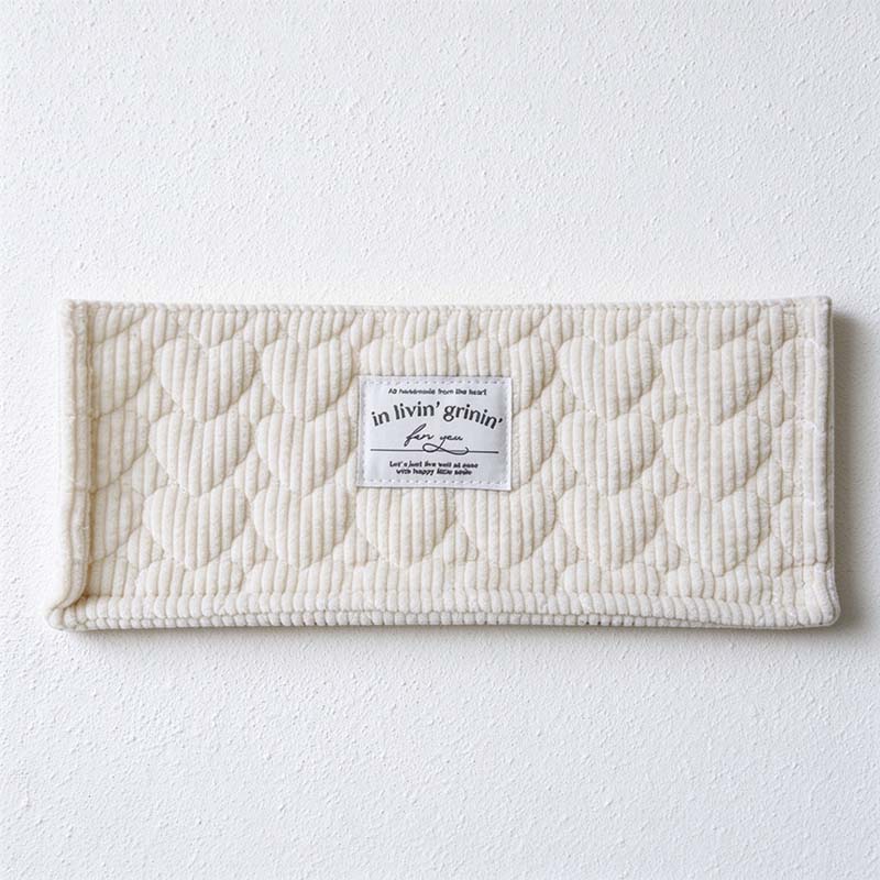 CouldNook Quilted Storage Basket - Ribbed Fabric and Stitched Heart Pattern