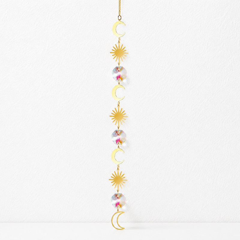 CouldNook Celestial Suncatcher Ornament - Sun Moon and Star Designs